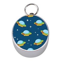 Seamless Pattern Ufo With Star Space Galaxy Background Mini Silver Compasses