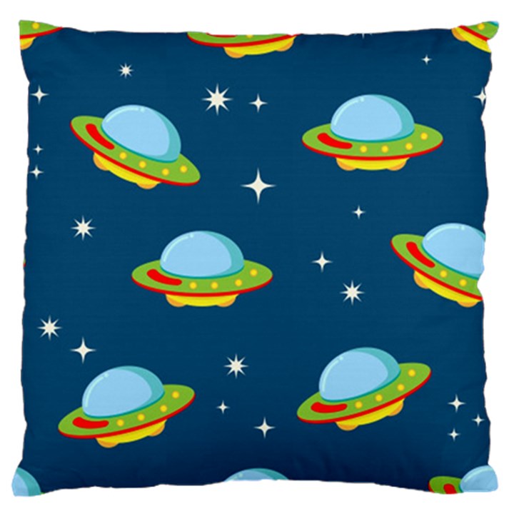 Seamless Pattern Ufo With Star Space Galaxy Background Standard Flano Cushion Case (Two Sides)