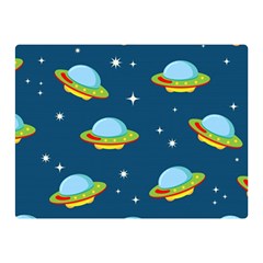 Seamless Pattern Ufo With Star Space Galaxy Background Double Sided Flano Blanket (Mini) 