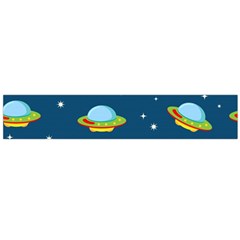 Seamless Pattern Ufo With Star Space Galaxy Background Large Flano Scarf 