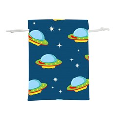 Seamless Pattern Ufo With Star Space Galaxy Background Lightweight Drawstring Pouch (S)