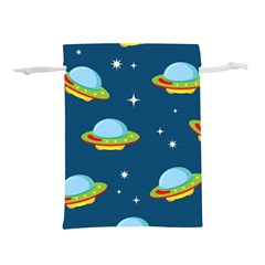 Seamless Pattern Ufo With Star Space Galaxy Background Lightweight Drawstring Pouch (L)