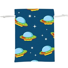 Seamless Pattern Ufo With Star Space Galaxy Background  Lightweight Drawstring Pouch (XL)