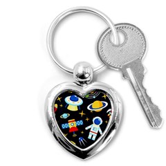 Space Seamless Pattern Key Chain (heart) by Vaneshart