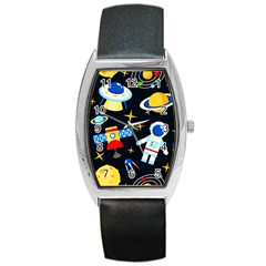 Space Seamless Pattern Barrel Style Metal Watch by Vaneshart