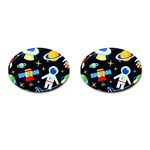 Space Seamless Pattern Cufflinks (Oval) Front(Pair)