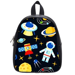 Space Seamless Pattern School Bag (small) by Vaneshart