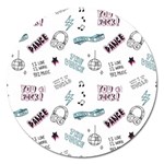 Music Themed Doodle Seamless Background Magnet 5  (Round) Front