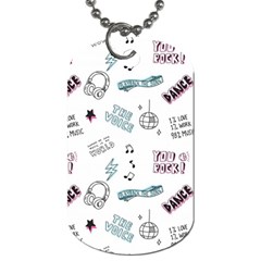 Music Themed Doodle Seamless Background Dog Tag (one Side) by Vaneshart