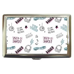 Music Themed Doodle Seamless Background Cigarette Money Case by Vaneshart