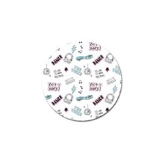 Music Themed Doodle Seamless Background Golf Ball Marker by Vaneshart