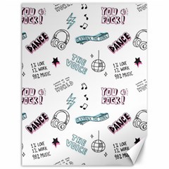 Music Themed Doodle Seamless Background Canvas 12  X 16  by Vaneshart