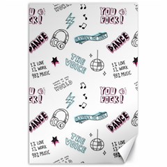 Music Themed Doodle Seamless Background Canvas 20  X 30  by Vaneshart