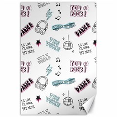 Music Themed Doodle Seamless Background Canvas 24  X 36  by Vaneshart