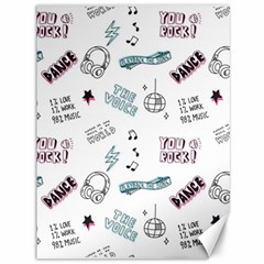 Music Themed Doodle Seamless Background Canvas 36  X 48  by Vaneshart