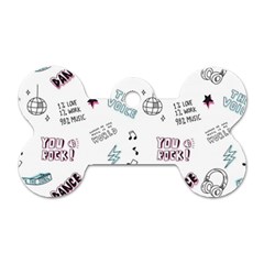 Music Themed Doodle Seamless Background Dog Tag Bone (two Sides) by Vaneshart