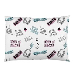 Music Themed Doodle Seamless Background Pillow Case by Vaneshart