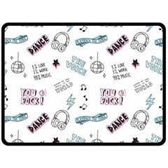 Music Themed Doodle Seamless Background Fleece Blanket (large)  by Vaneshart