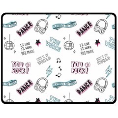 Music Themed Doodle Seamless Background Fleece Blanket (medium)  by Vaneshart