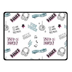 Music Themed Doodle Seamless Background Fleece Blanket (small) by Vaneshart