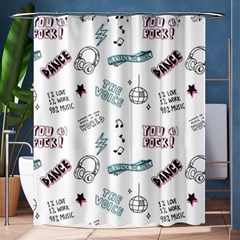 Music Themed Doodle Seamless Background Shower Curtain 60  X 72  (medium)  by Vaneshart