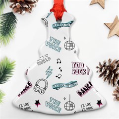 Music Themed Doodle Seamless Background Ornament (christmas Tree)  by Vaneshart