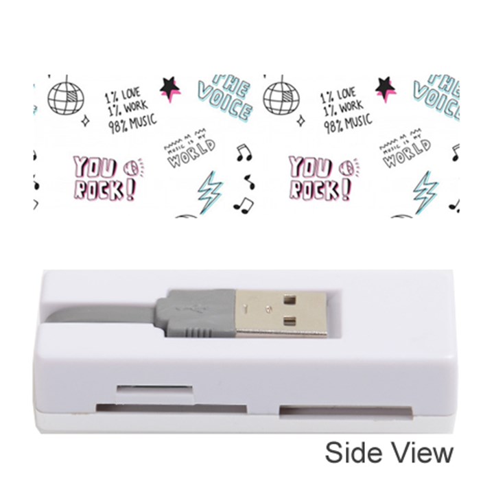 Music Themed Doodle Seamless Background Memory Card Reader (Stick)