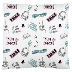 Music Themed Doodle Seamless Background Large Cushion Case (two Sides) by Vaneshart