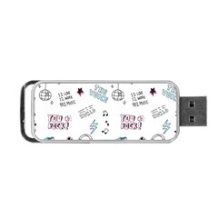 Music Themed Doodle Seamless Background Portable Usb Flash (one Side) by Vaneshart