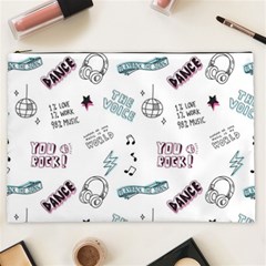 Music Themed Doodle Seamless Background Cosmetic Bag (xxl) by Vaneshart