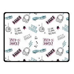 Music Themed Doodle Seamless Background Double Sided Fleece Blanket (small)  by Vaneshart