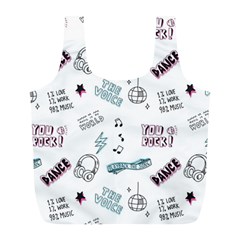 Music Themed Doodle Seamless Background Full Print Recycle Bag (l) by Vaneshart