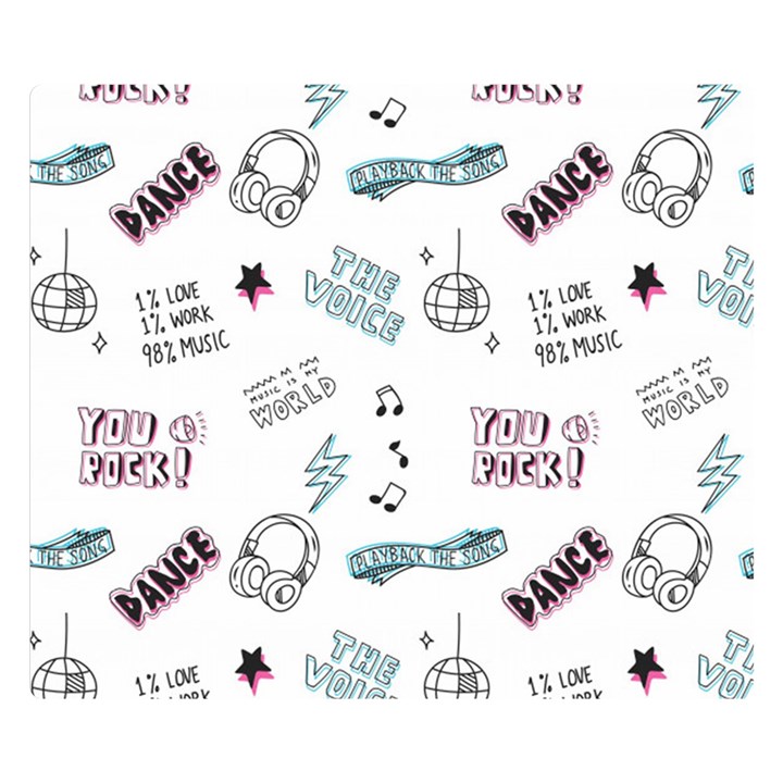 Music Themed Doodle Seamless Background Double Sided Flano Blanket (Small) 