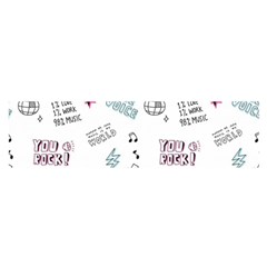 Music Themed Doodle Seamless Background Satin Scarf (oblong) by Vaneshart