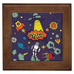 Vector Flat Space Design Background With Text Framed Tile by Vaneshart