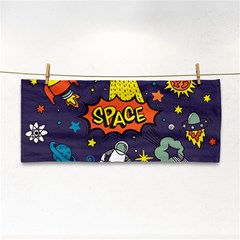 Vector Flat Space Design Background With Text Hand Towel by Vaneshart