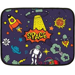 Vector Flat Space Design Background With Text Double Sided Fleece Blanket (mini)  by Vaneshart