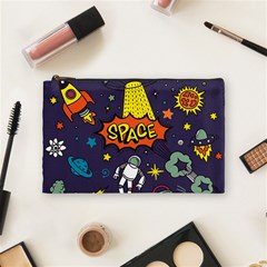 Vector Flat Space Design Background With Text Cosmetic Bag (medium) by Vaneshart