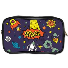 Vector Flat Space Design Background With Text Toiletries Bag (one Side) by Vaneshart