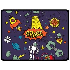 Vector Flat Space Design Background With Text Fleece Blanket (large)  by Vaneshart