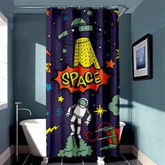 Vector Flat Space Design Background With Text Shower Curtain 36  X 72  (stall)  by Vaneshart