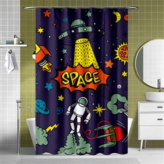 Vector Flat Space Design Background With Text Shower Curtain 48  X 72  (small)  by Vaneshart