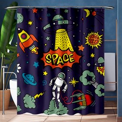 Vector Flat Space Design Background With Text Shower Curtain 60  X 72  (medium)  by Vaneshart