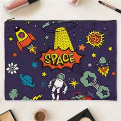 Vector Flat Space Design Background With Text Cosmetic Bag (xxxl) by Vaneshart