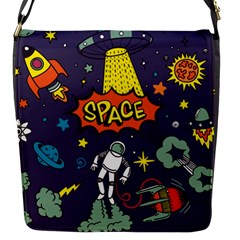 Vector Flat Space Design Background With Text Flap Closure Messenger Bag (s) by Vaneshart