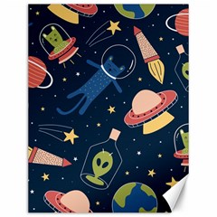 Seamless Pattern With Funny Aliens Cat Galaxy Canvas 12  X 16  by Vaneshart