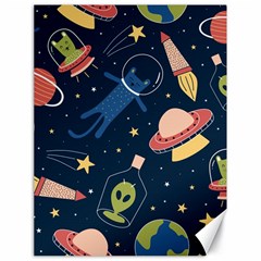 Seamless Pattern With Funny Aliens Cat Galaxy Canvas 18  X 24  by Vaneshart