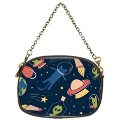 Seamless Pattern With Funny Aliens Cat Galaxy Chain Purse (two Sides) by Vaneshart