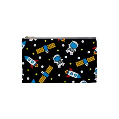 Seamless Adventure Space Vector Pattern Background Cosmetic Bag (small) by Vaneshart