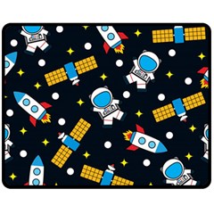 Seamless Adventure Space Vector Pattern Background Fleece Blanket (medium)  by Vaneshart